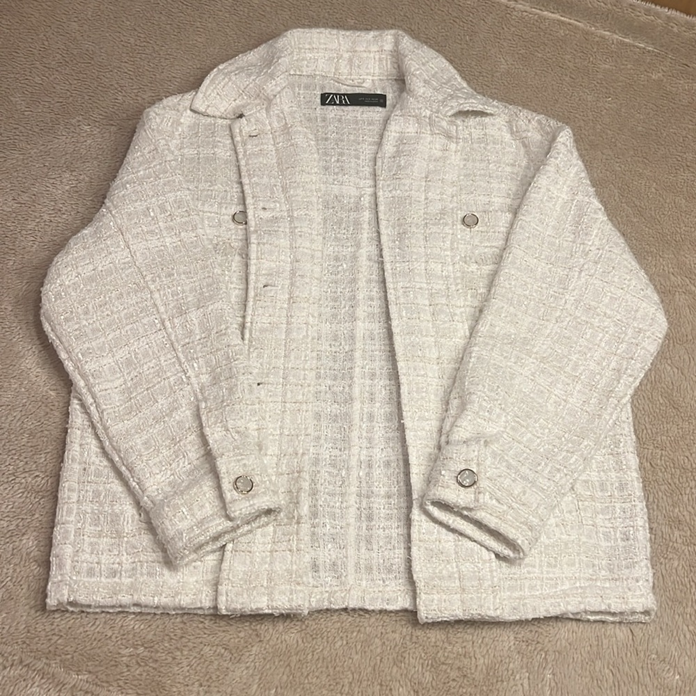ZARA Oversized Tweed Suit Jacket - Picture 11 of 12